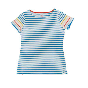 Boden Breton Striped T-Shirt Size 6 Blue short sleeves boat neck